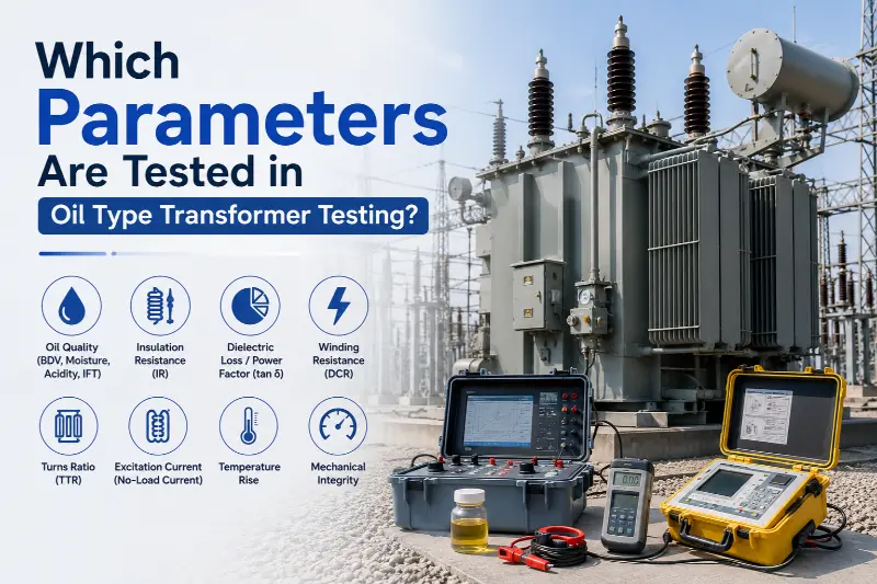 Which Parameters Are Tested in Oil Type Transformer Testing?