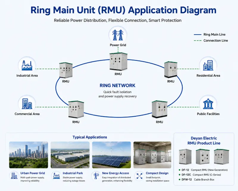What are the applications and advantages of ring main units in power systems?